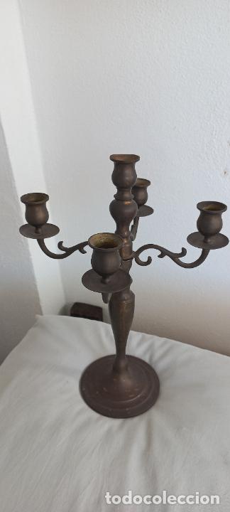 Antig&uuml;edades: ANTIGUO CANDELABRO DE 4 BRAZOS, DE BRONCE - Foto 1