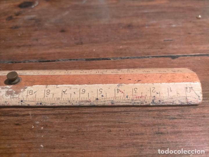 Antig&uuml;edades: Regla metro de madera de colegio 20cm - Foto 4