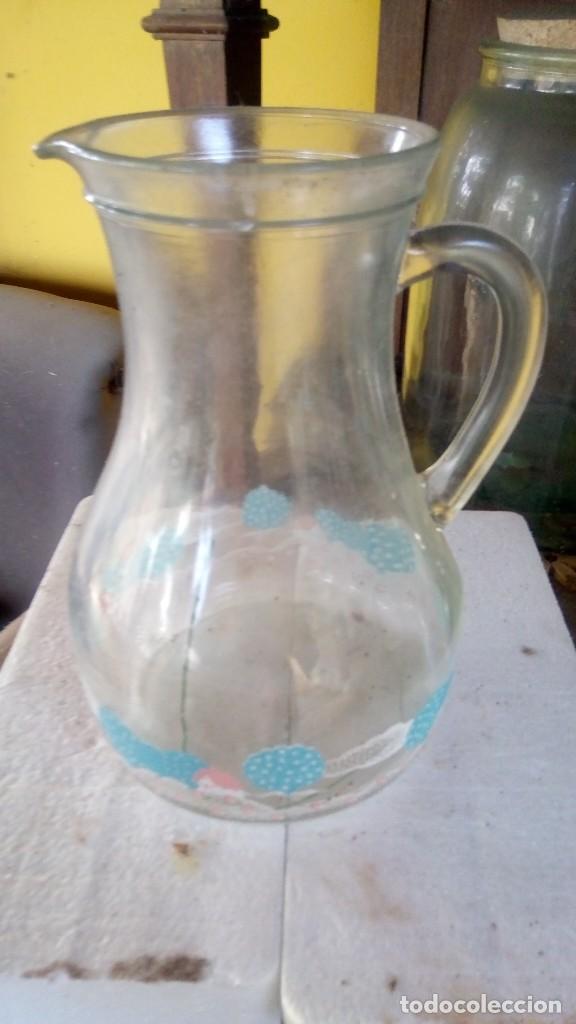 jarra cristal con tapa marron vintage - Compra venta en todocoleccion