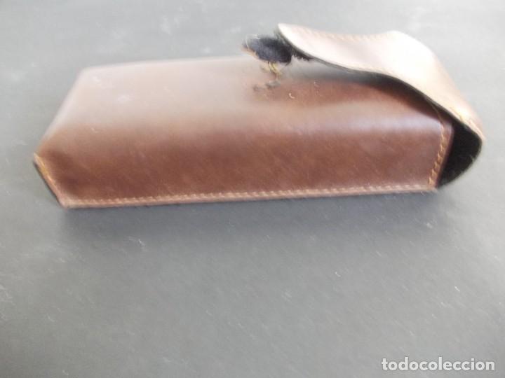 Antig&uuml;edades: Funda de cuero para gafas Marr&oacute;n - Foto 6