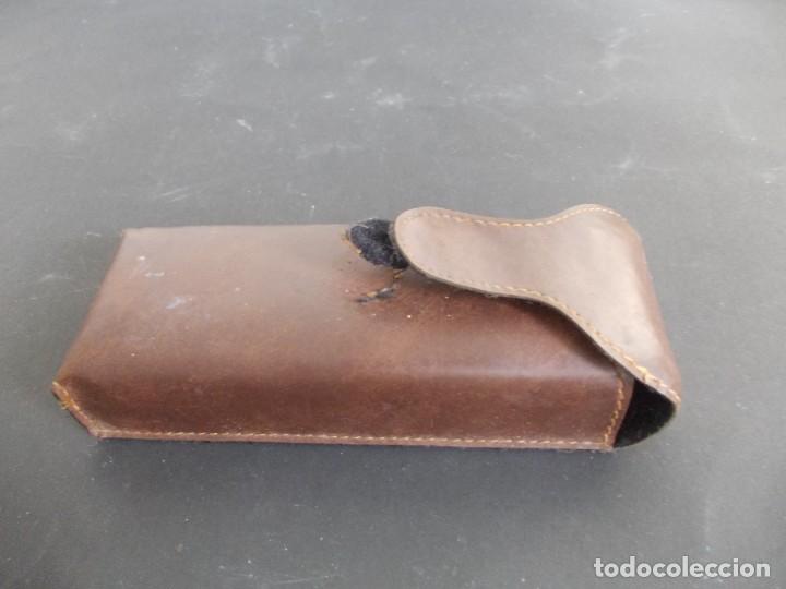 Antig&uuml;edades: Funda de cuero para gafas Marr&oacute;n - Foto 8