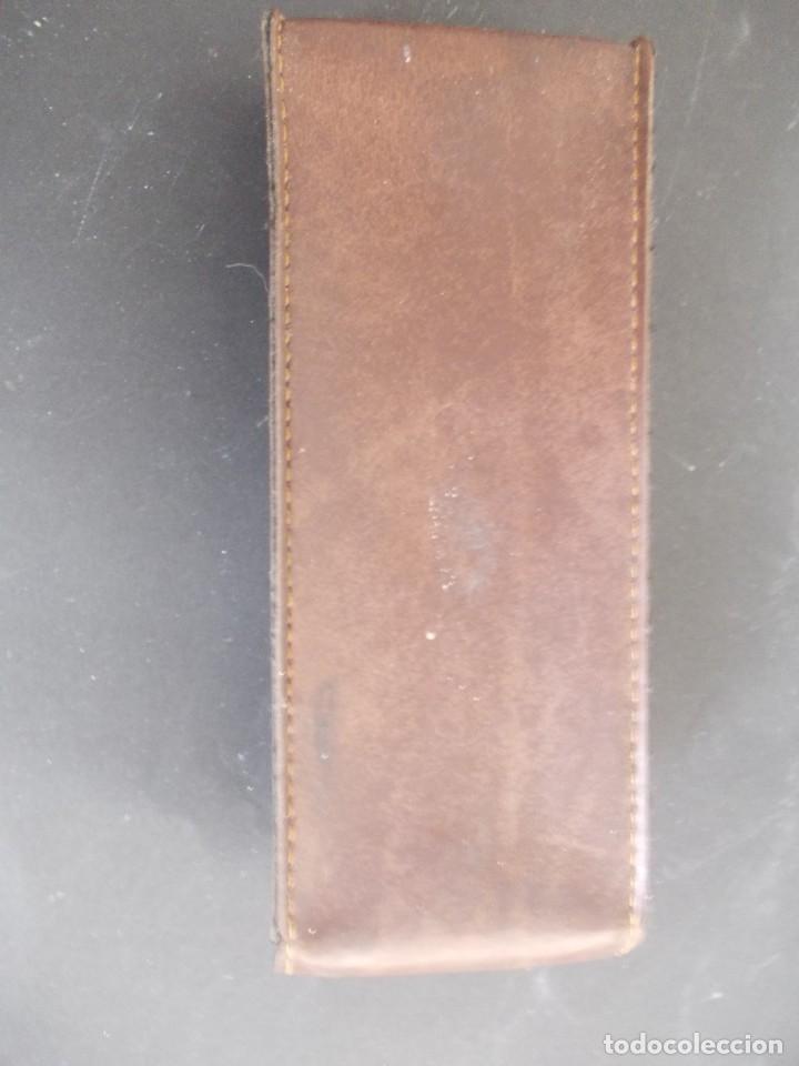 Antig&uuml;edades: Funda de cuero para gafas Marr&oacute;n - Foto 9