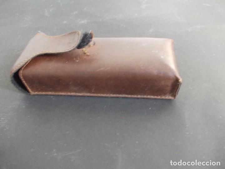 Antig&uuml;edades: Funda de cuero para gafas Marr&oacute;n - Foto 13