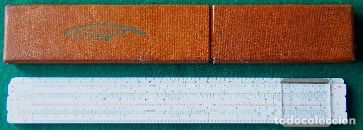 Antig&uuml;edades: Regla de c&aacute;lculo Graphoplex 620d Rietz con estuche Slide Rule - Foto 3