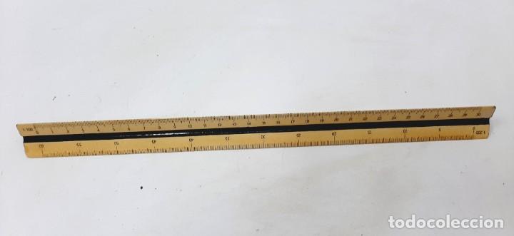 Antig&uuml;edades: Regla de escala triangular de dibujo del ingeniero - Foto 2