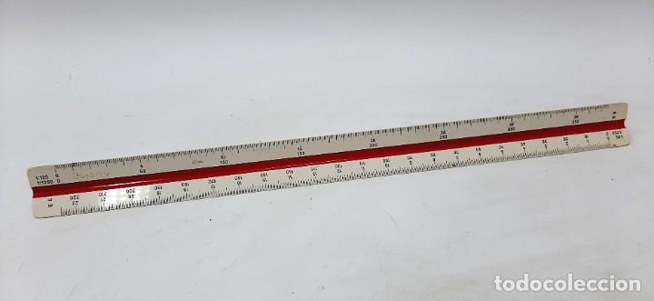 Antig&uuml;edades: Regla de escala triangular de dibujo del ingeniero Rotring - Foto 2