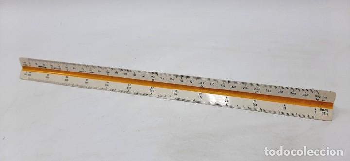 Antig&uuml;edades: Regla de escala triangular de dibujo del ingeniero Rotring - Foto 3