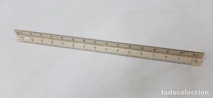 Antig&uuml;edades: Regla de escala triangular de dibujo del ingeniero Rotring - Foto 4