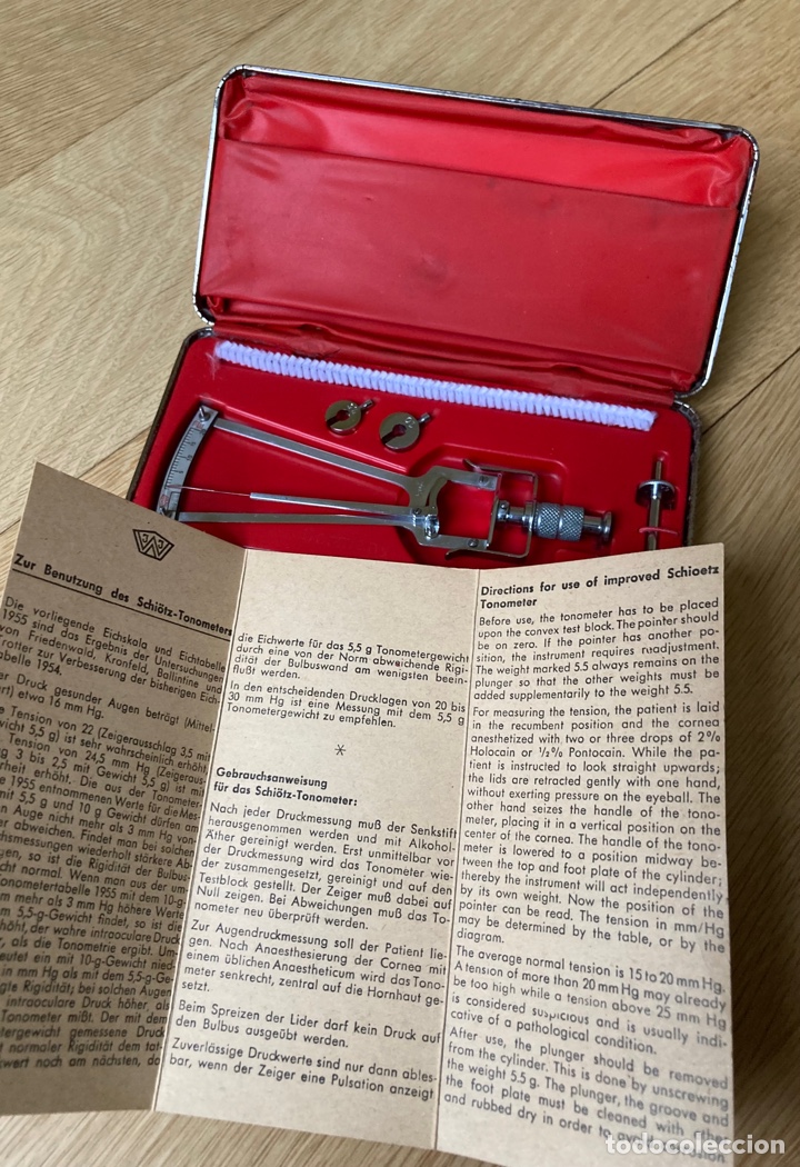 Antig&uuml;edades: Tonometro SCHIOETZ improved, 50s - Foto 5