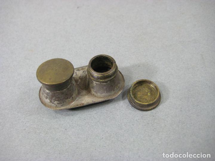 Antig&uuml;edades: TINTEROS CON SOPORTE PARA PALETA DE PINTOR - Foto 3