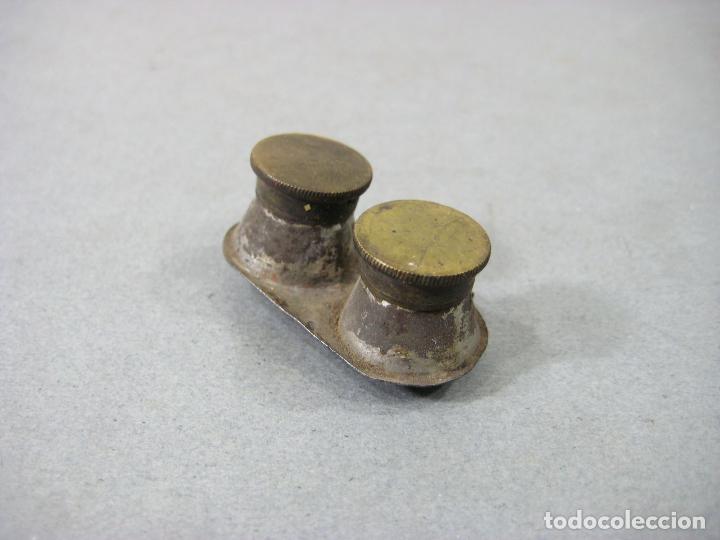 Antig&uuml;edades: TINTEROS CON SOPORTE PARA PALETA DE PINTOR - Foto 1