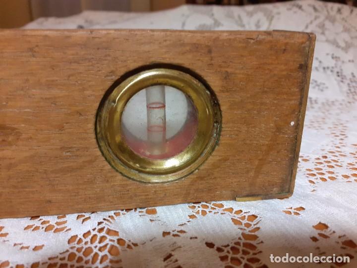 Antig&uuml;edades: NIVEL ANTIGUO DE BURBUJA, MADERA Y LAT&Oacute;N - Foto 4
