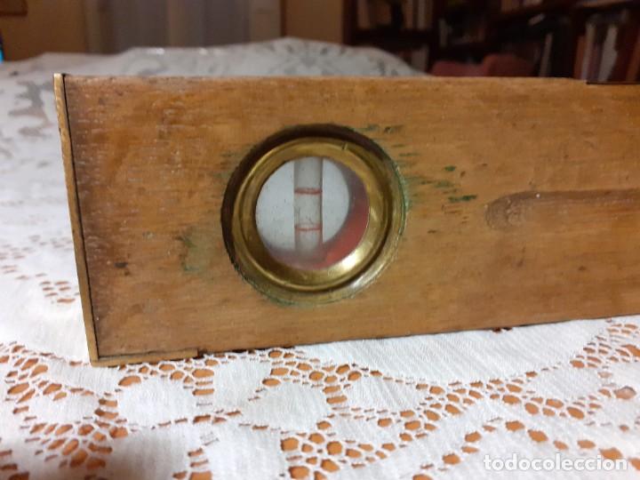 Antig&uuml;edades: NIVEL ANTIGUO DE BURBUJA, MADERA Y LAT&Oacute;N - Foto 5