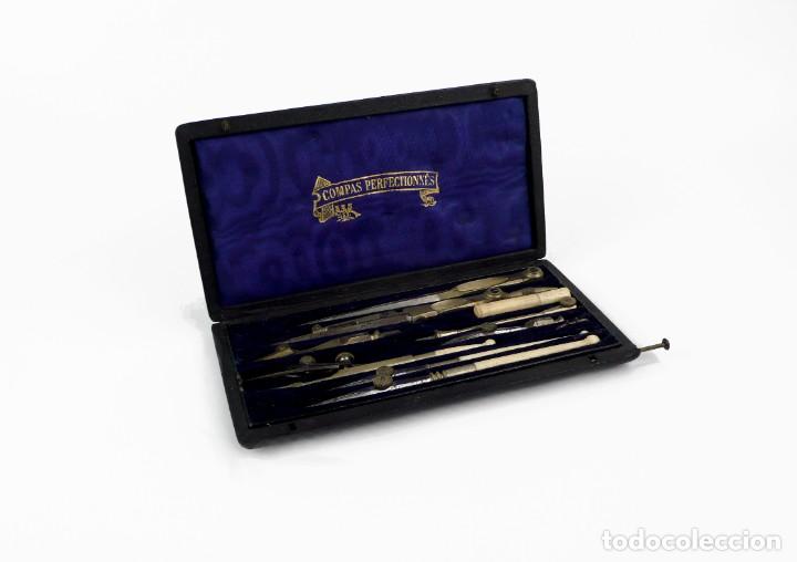 Antig&uuml;edades: Compas perfectionn&eacute;s- Caja de compases- Drawing instruments - Francia, Ca.1900 - Foto 2