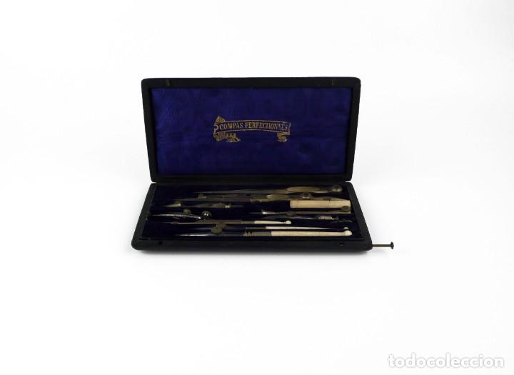 Antig&uuml;edades: Compas perfectionn&eacute;s- Caja de compases- Drawing instruments - Francia, Ca.1900 - Foto 3