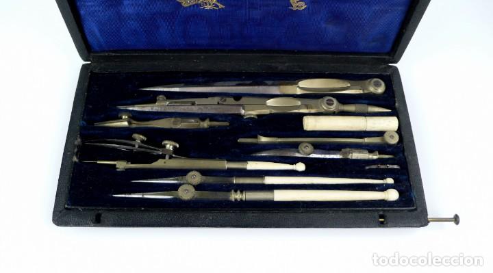 Antig&uuml;edades: Compas perfectionn&eacute;s- Caja de compases- Drawing instruments - Francia, Ca.1900 - Foto 5