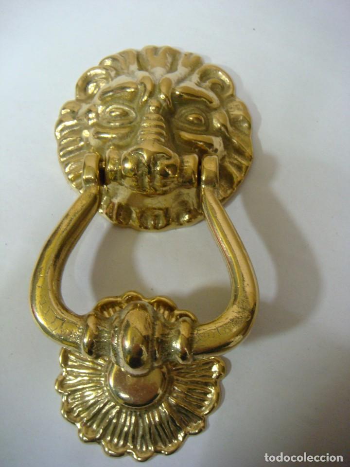 Antig&uuml;edades: LLAMADOR PARA LA PUERTA CABEZA DE LEON EN BRONCE-(&) - Foto 1