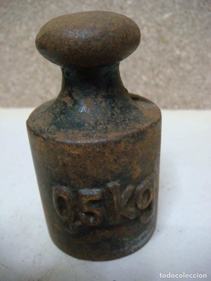 Antig&uuml;edades: PESA DE HIERRO DE 500 GRAMOS-(&) - Foto 1