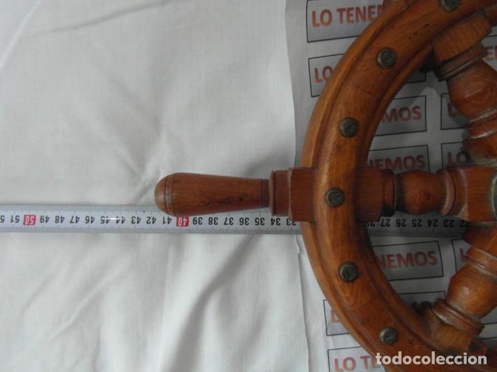 Antig&uuml;edades: Tim&oacute;n de barco en madera y bronce - Foto 6