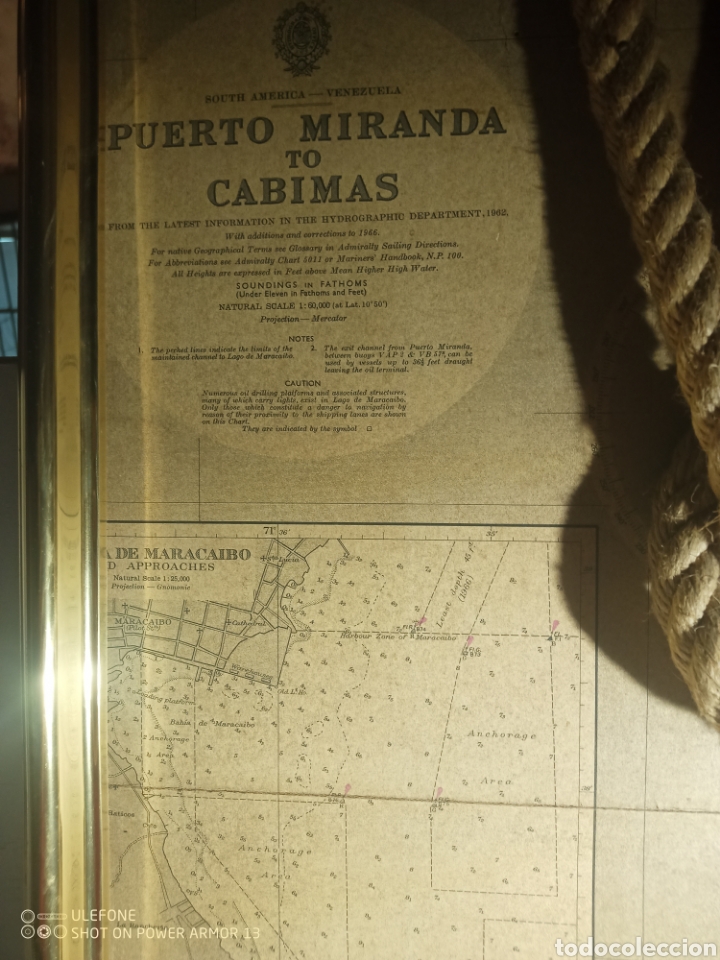 Antig&uuml;edades: Cuadro n&aacute;utico carta Venezuela 1962 - Foto 2