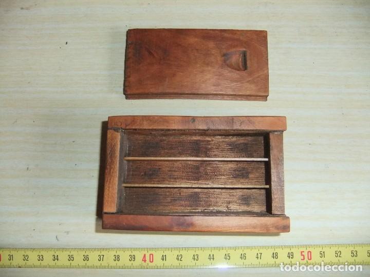 Antig&uuml;edades: caja de madera para machos de hacer roscas - Foto 5