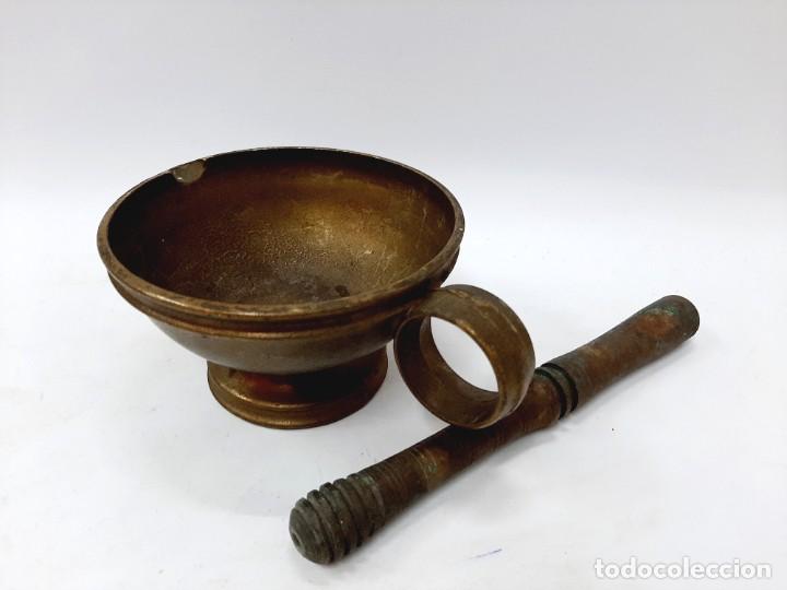 Antig&uuml;edades: Mortero y maja de bronce antiguo - Foto 10