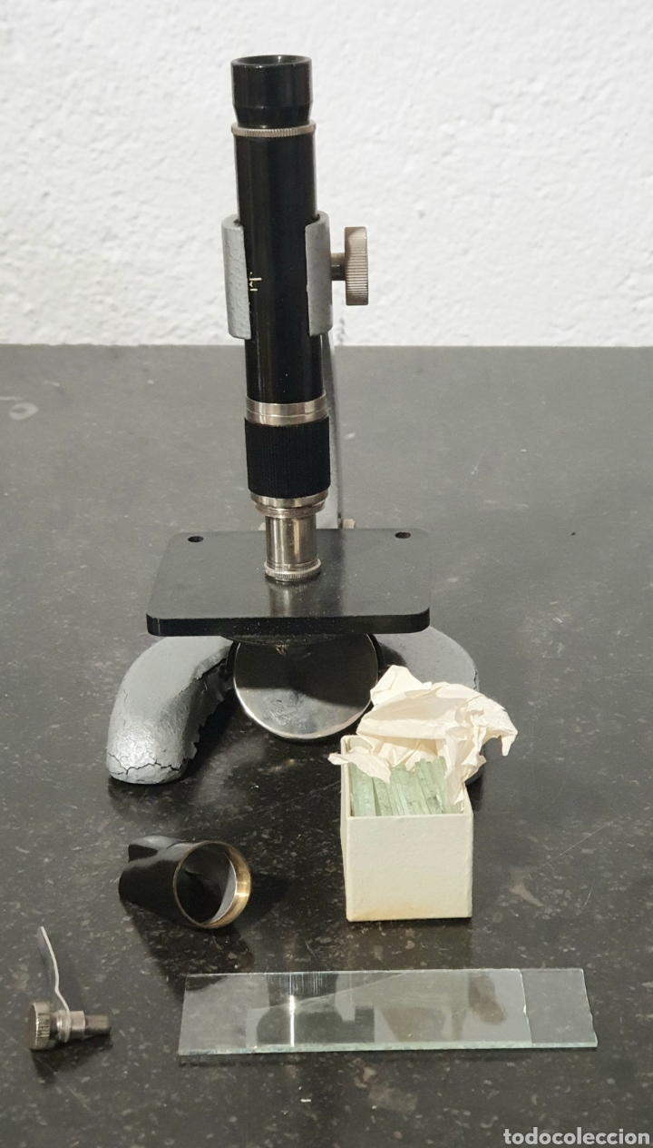Antig&uuml;edades: MICROSCOPIO KAVEX CON CAJA DE MADERA Y ACCESORIOS - Foto 4
