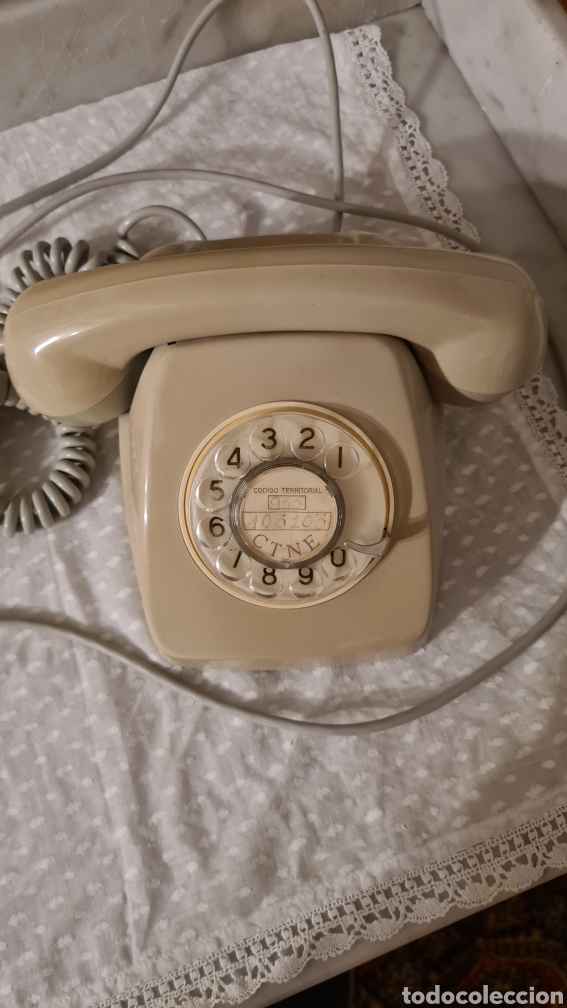 telefono fijo vintage verde claro - Compra venta en todocoleccion