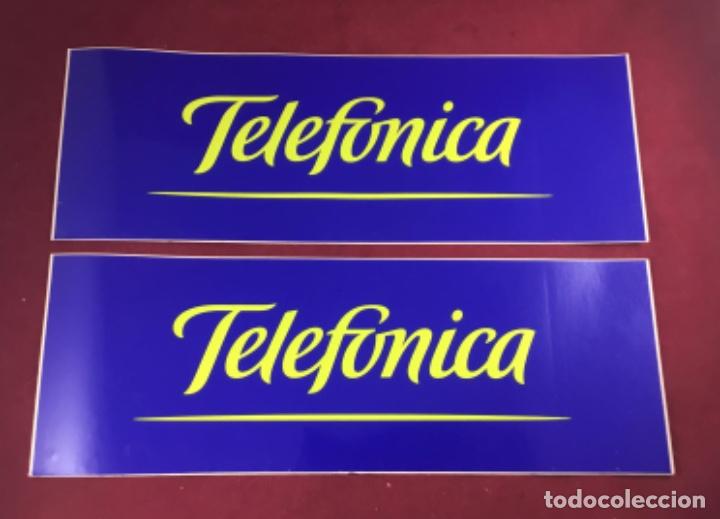 Tel&eacute;fonos: Lote de dos antiguas pegatinas Telef&oacute;nica, CTNE. - Foto 1