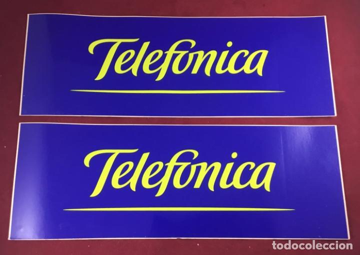Tel&eacute;fonos: Lote de dos antiguas pegatinas Telef&oacute;nica, CTNE. - Foto 2