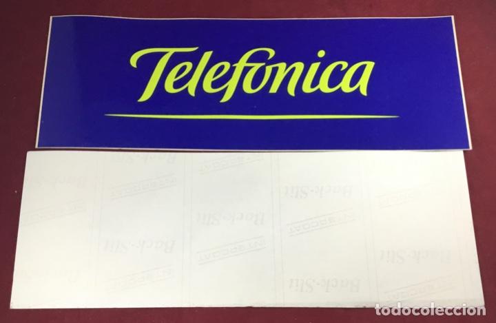 Tel&eacute;fonos: Lote de dos antiguas pegatinas Telef&oacute;nica, CTNE. - Foto 3