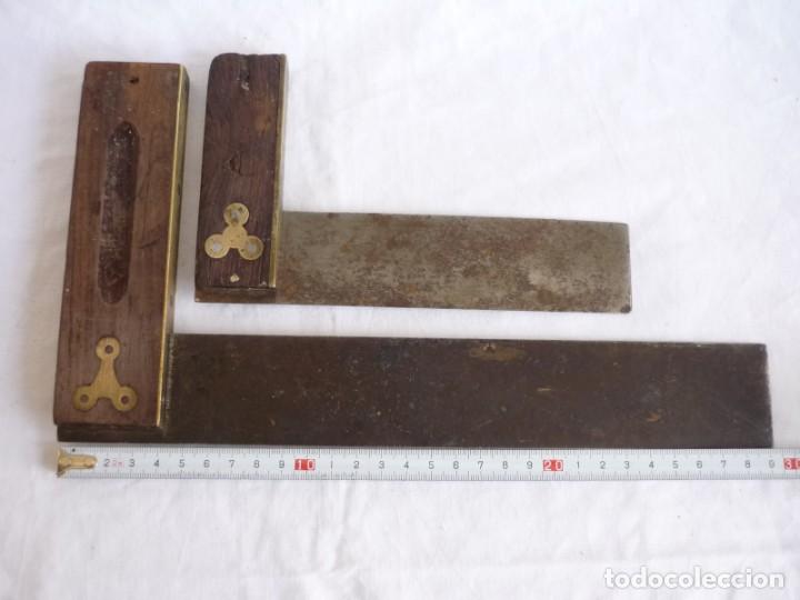 Antig&uuml;edades: 2 antiguas escuadras inglesas en hierro, bronce y madera - Foto 7