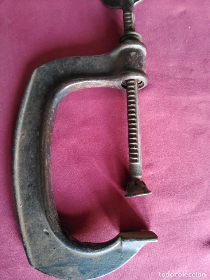 Antig&uuml;edades: ANTIGUO GATO DE CARPINTERO DE HIERRO FUNDIDO - Foto 6