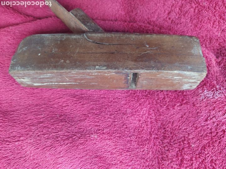 Antig&uuml;edades: CEPILLO DE CARPINTERO. MADERA DE CAOBA. LONGITUD 20 CM - Foto 3
