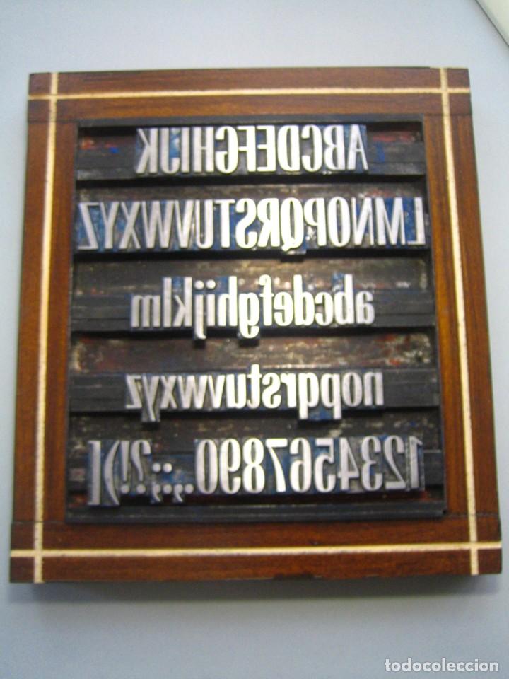 Antig&uuml;edades: imprenta - letras de plomo - cuadro tipogr&aacute;fico - ref. 72 ESTRECHA - Foto 3