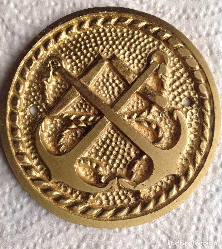 Antig&uuml;edades: PLACA BRONCE ANCLAS BARCO PARA ATORNILLAR - Foto 1