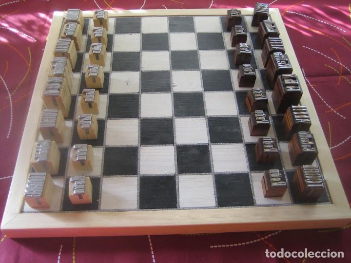 Antig&uuml;edades: imprenta - madera y plomo ajedrez tipogr&aacute;fico - Foto 1