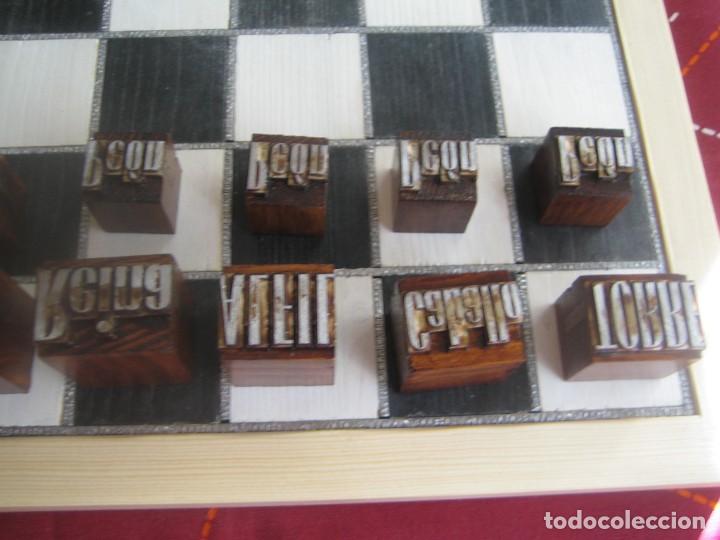 Antig&uuml;edades: imprenta - madera y plomo ajedrez tipogr&aacute;fico - Foto 3
