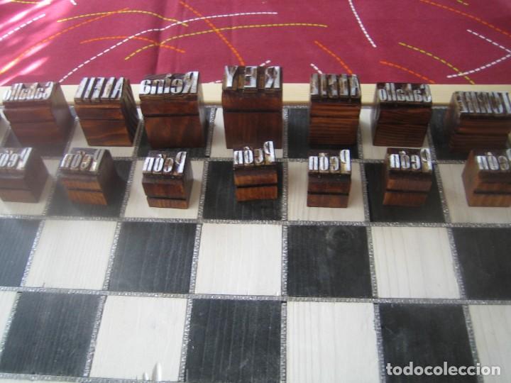 Antig&uuml;edades: imprenta - madera y plomo ajedrez tipogr&aacute;fico - Foto 6