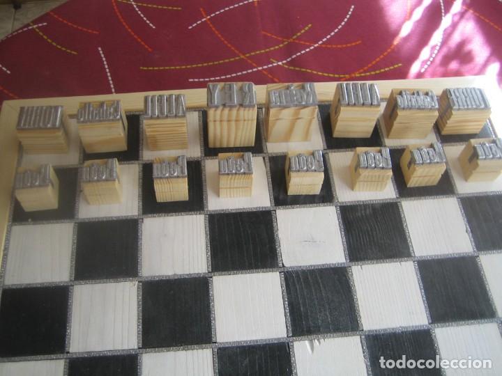 Antig&uuml;edades: imprenta - madera y plomo ajedrez tipogr&aacute;fico - Foto 7
