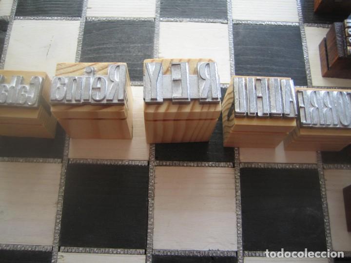 Antig&uuml;edades: imprenta - madera y plomo ajedrez tipogr&aacute;fico - Foto 11