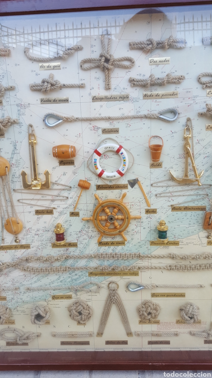 Antig&uuml;edades: Cuadro de nudos marineros. 93x64 cm - Foto 4