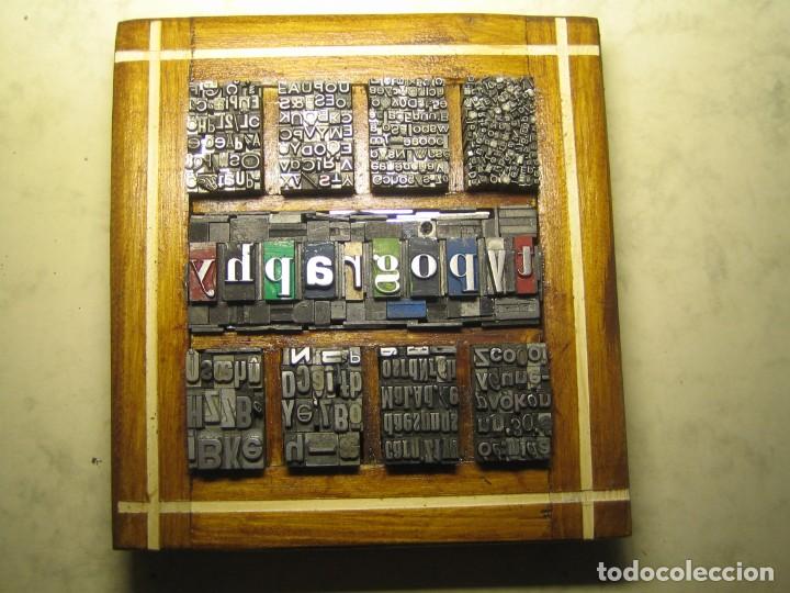 Antig&uuml;edades: imprenta - cuadro typography - ref. 6 - tama&ntilde;o 13x12 - Foto 1