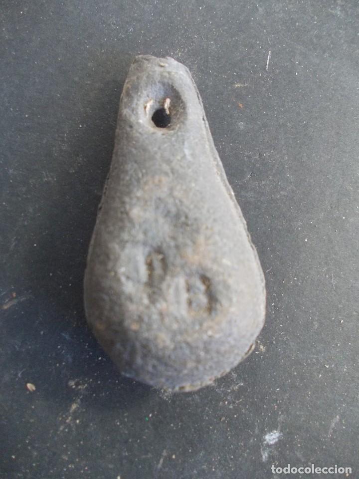Antig&uuml;edades: Pesca plomo plomada perita ca&ntilde;a 4 cm - Foto 1
