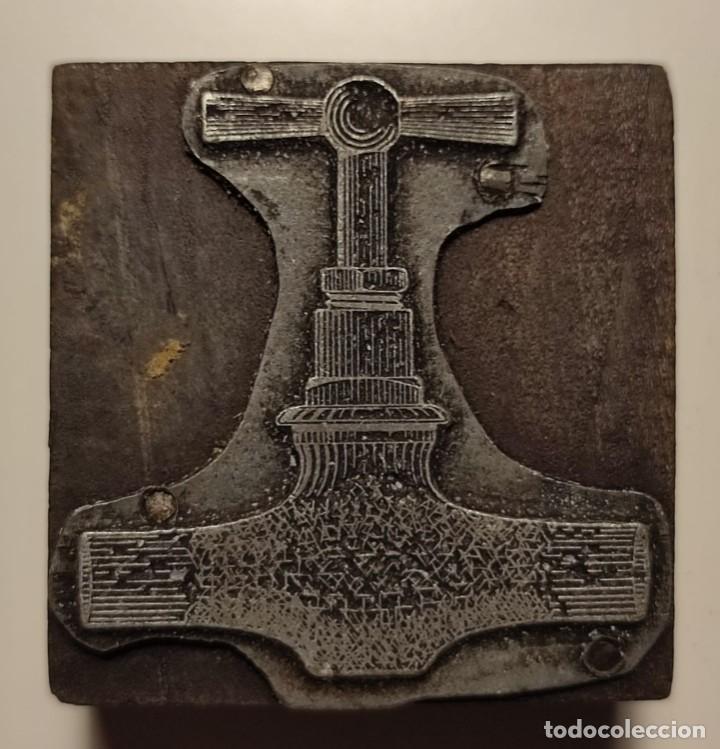 Antig&uuml;edades: ANTIGUA PLANCHA DE IMPRENTA, GRIFO. - Foto 1
