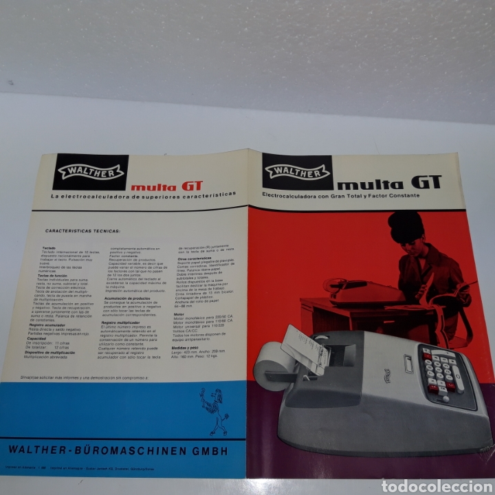Antig&uuml;edades: Publicidad Maquina Walther multa GT - Foto 1