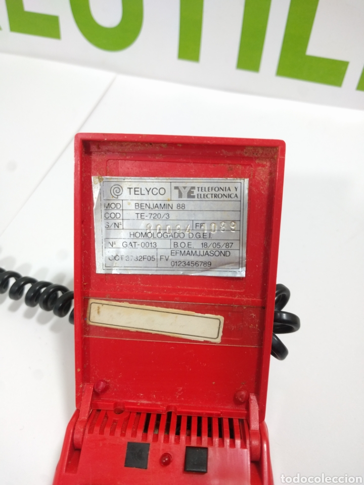 Tel&eacute;fonos: Antiguo tel&eacute;fono Telyco. Mod Benjam&iacute;n 88. Funcionando. - Foto 7