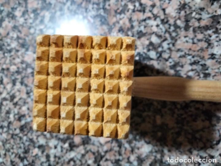 Antig&uuml;edades: ANTIGUO MARTILLO DE CARNICERO TODO DE MADERA - Foto 4