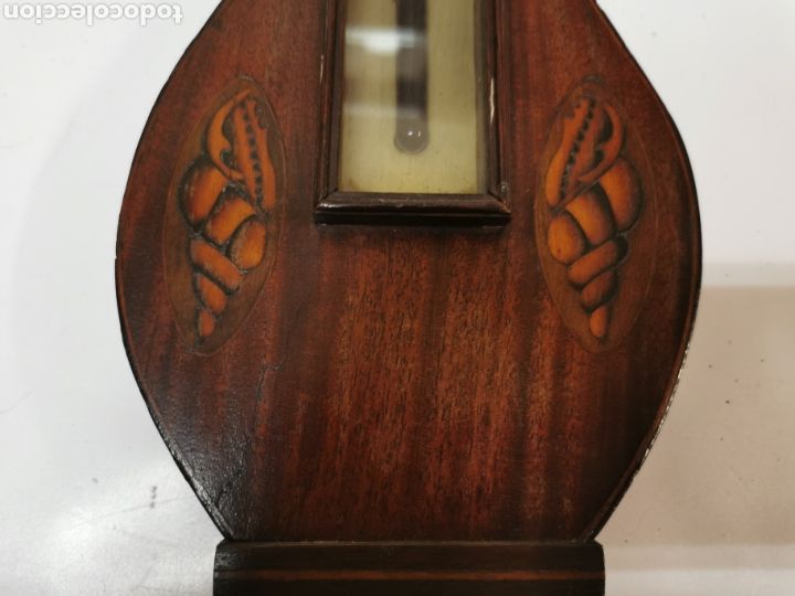 Antig&uuml;edades: Term&oacute;metro madera marqueter&iacute;a - Foto 5