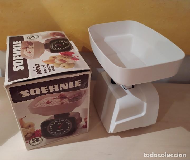 Antig&uuml;edades: BASCULA SOEHNLE 10KG con caja marron oscuro y claro - Foto 2